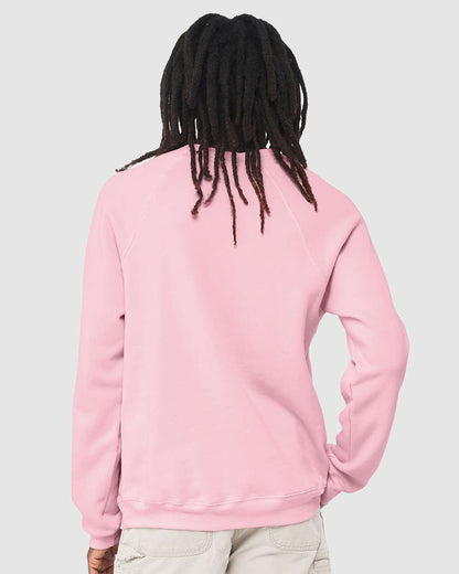 BELLA + CANVAS Sponge Fleece Raglan Crewneck Sweatshirt 3901 #colormdl_Pink