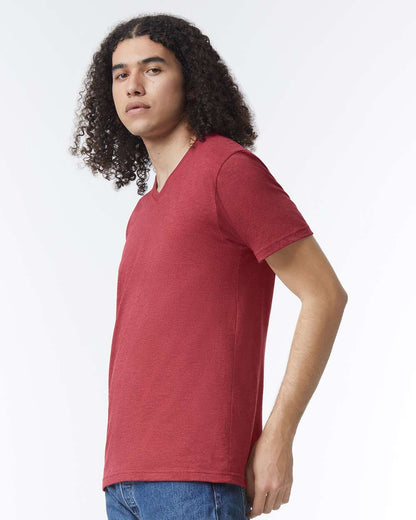 American Apparel CVC V-Neck Tee 2006CVC #colormdl_Heather Cardinal