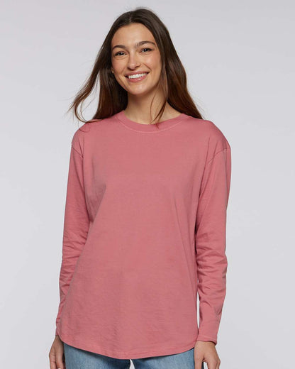 LAT Women's Fine Jersey Long Sleeve Tee 3508 #colormdl_Mauvelous