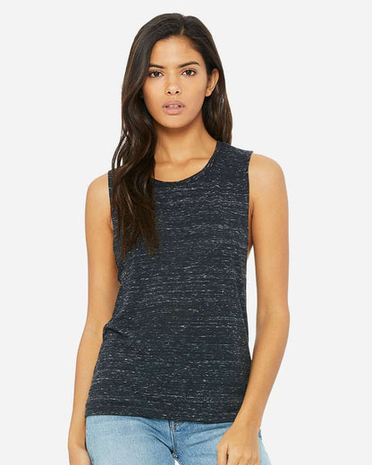 BELLA + CANVAS Women's Flowy Scoop Muscle Tank 8803 #colormdl_Black Marble