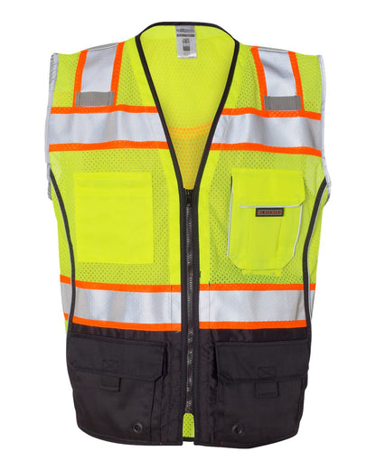 Kishigo Unisex Premium Black Series® Black Bottom Class 2 Vest 1515-1516 #color_Lime