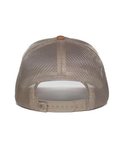 Outdoor Cap Tri-Color Mesh Back Trucker Cap HPD615M #color_Olive/ Khaki/ Duck
