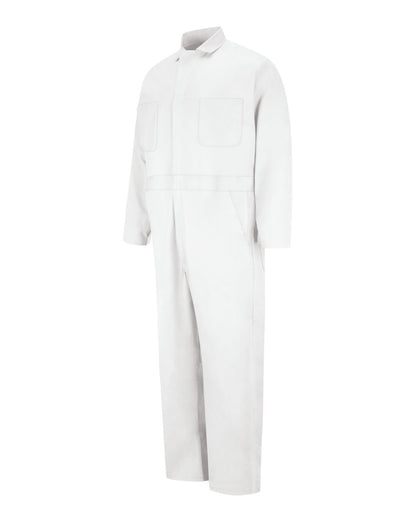 Red Kap Men's Extended Sizes Button-Front Cotton Coveral CC16EXT #color_White