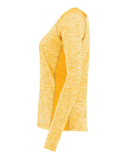 Holloway Women's Electrify CoolCore® Long Sleeve V-Neck T-Shirt 222770 #color_Gold Heather
