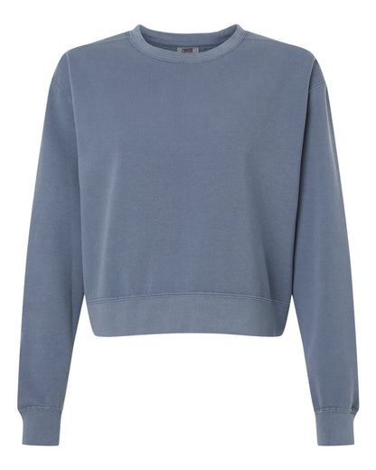 Comfort Colors Women's Garment-Dyed Mid-Length Crewneck Sweatshirt 1566L #color_Blue Jean