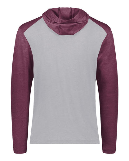 Augusta Sportswear Unisex Gameday Vintage Hooded T-Shirt 6884 #color_Grey Heather/ Maroon Heather