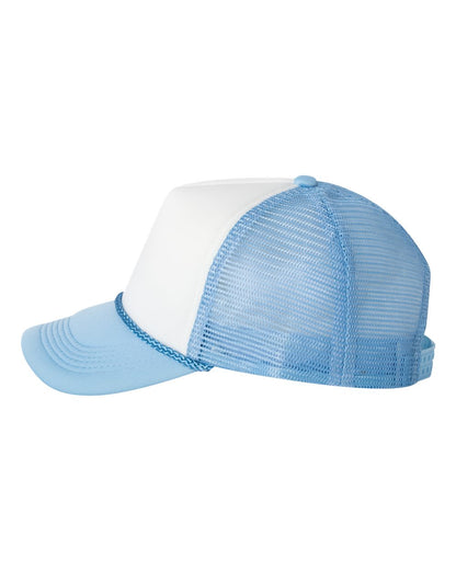 Valucap Foam Mesh-Back Trucker Cap VC700 #color_White/ Baby Blue