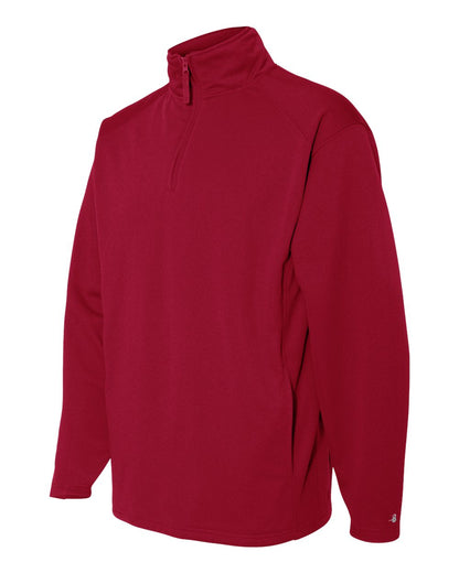 Badger Performance Fleece Quarter-Zip Pullover 1480 #color_Red