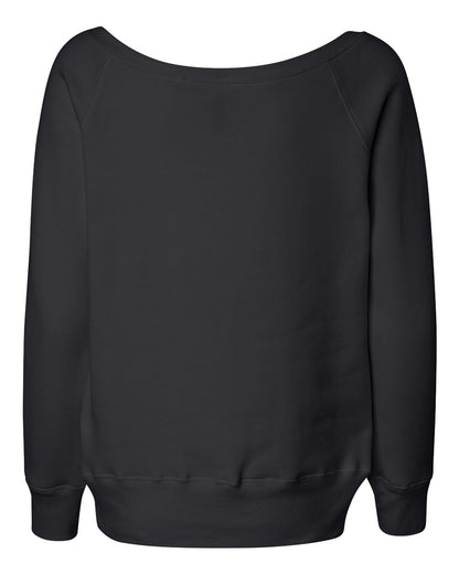 BELLA + CANVAS Women’s Sponge Fleece Wide Neck Sweatshirt 7501 #color_Solid Black Triblend
