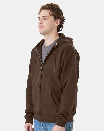 Hanes Unisex Ultimate Cotton® Full-Zip Hooded Sweatshirt F280 #colormdl_Dark Chocolate