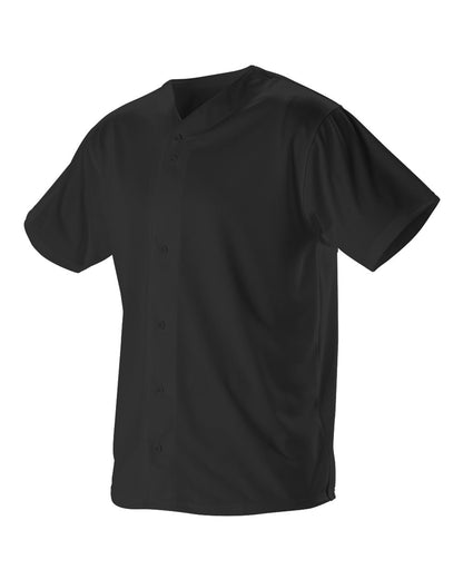 Alleson Athletic Full Button Lightweight Baseball Jersey 52MBFJ #color_Black