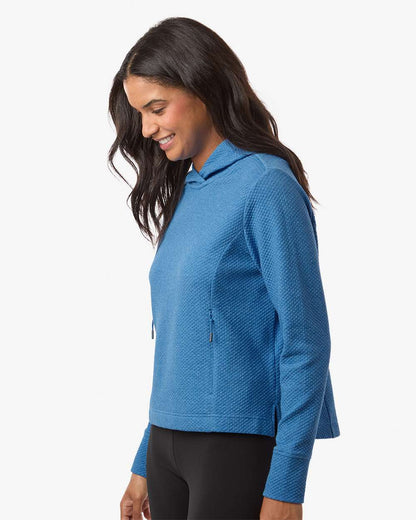 North End Women's Spirit Textured Hooded Pullover NE729W #colormdl_Light Nautical Blue Heather