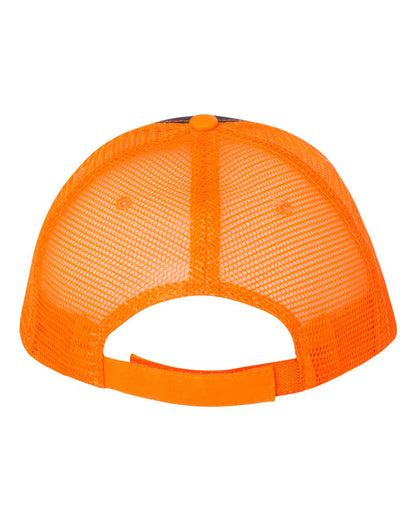 Valucap Sandwich Trucker Cap S102 #color_Charcoal/ Neon Orange
