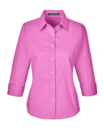 Devon & Jones Women's Perfect Fit™ Three-Quarter Sleeve Stretch Poplin Dress Shirt DP625W #color_Charity Pink