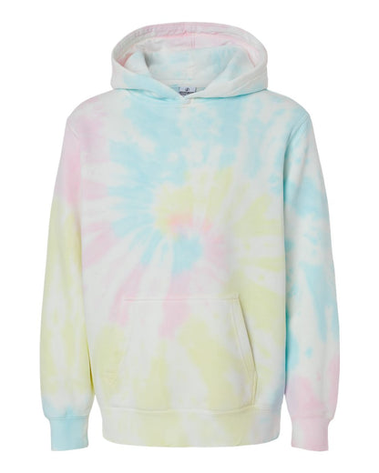 Independent Trading Co. Youth Midweight Tie-Dyed Hooded Sweatshirt PRM1500TD #color_Tie Dye Sunset Swirl