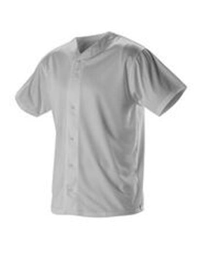 Alleson Athletic Youth Full Button Lightweight Baseball Jersey 52MBFJY #color_Grey