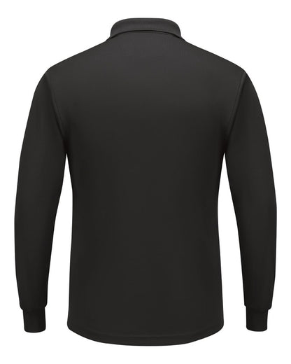 Red Kap Men's Long Sleeve Performance Knit Polo SK6L #color_Black