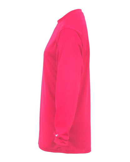 Badger B-Core Long Sleeve T-Shirt 4104 #color_Hot Pink