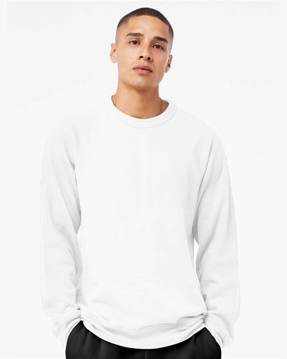 BELLA + CANVAS Sponge Fleece Raglan Crewneck Sweatshirt 3901 #colormdl_White