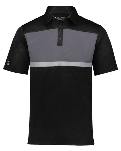 Holloway Men's Dry-Excel™ Prism Bold Polo 222576 #color_Black/ Carbon