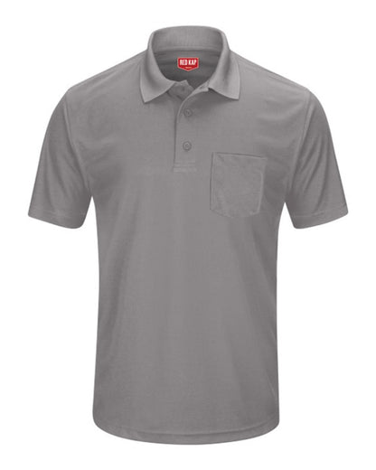 Red Kap Men's Performance Knit Pocket Polo SK98 #color_Grey