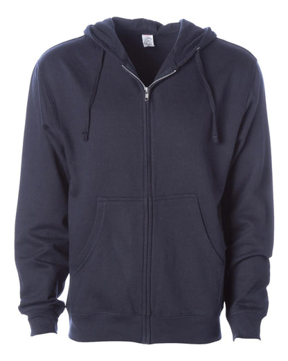 Independent Trading Co. Unisex Midweight Full-Zip Hooded Sweatshirt SS4500Z #color_Classic Navy