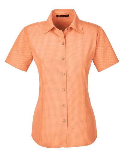 Harriton Women's Barbados Textured Camp Shirt M560W #color_Nectarine