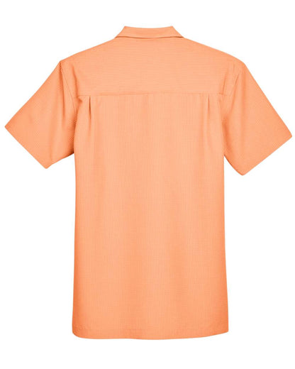 Harriton Men's Barbados Textured Camp Shirt M560 #color_Nectarine