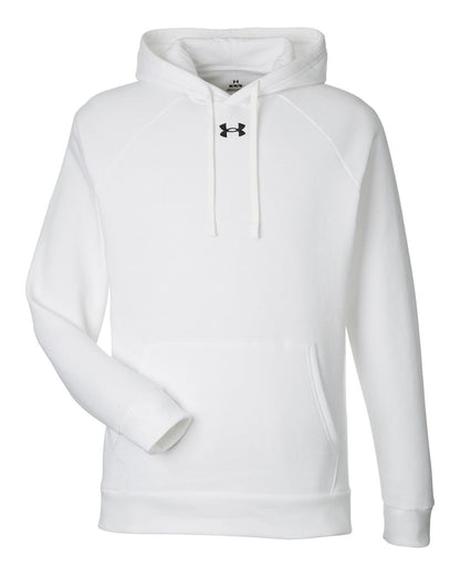Under Armour Men's Rival Fleece Hooded Sweatshirt 1379757 #color_White/ Black