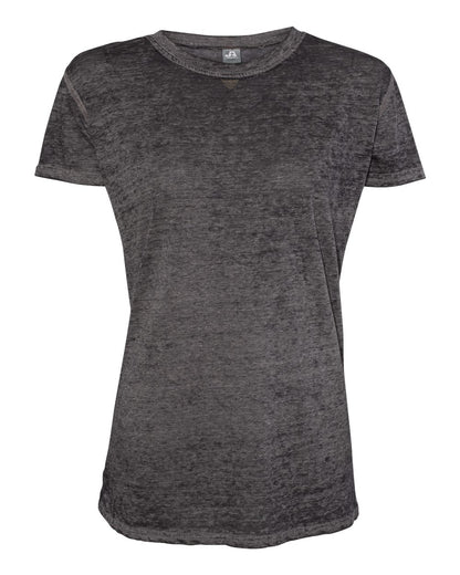 J. America Women’s Zen Jersey T-Shirt 8116 #color_Twisted Black