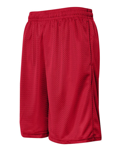 Badger Pro Mesh 9" Shorts with Pockets 7219 #color_Red