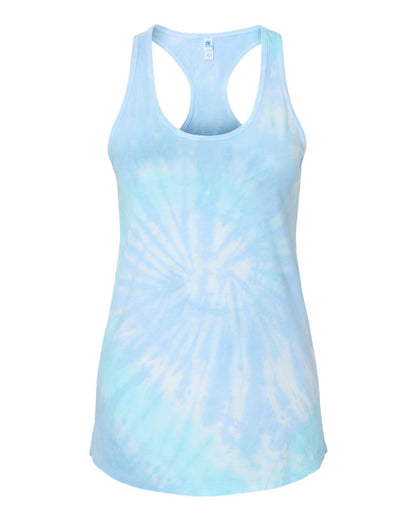 Colortone Women's Tie-Dyed Racerback Tank Top 3400 #color_Lagoon