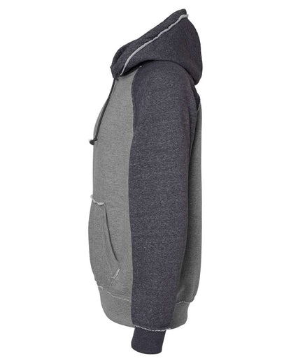 J. America Men's Vintage Heather Hooded Sweatshirt 8885 #color_Smoke Heather/ Charcoal Heather