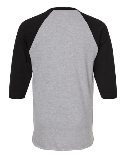 Tultex Fine Jersey Raglan T-Shirt 245 #color_Heather Grey/ Black