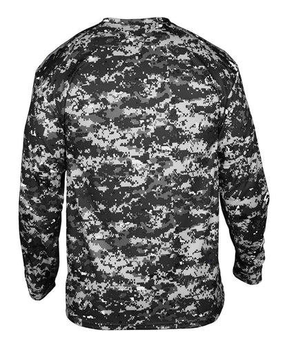 Badger Youth Digital Camo Long Sleeve T-Shirt 2184 #color_Black Digital