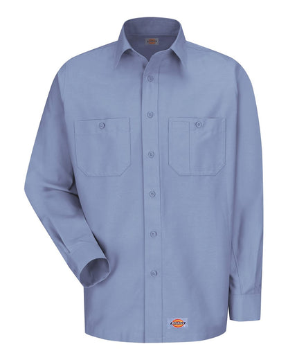 Dickies Men's Tall Long Sleeve Work Shirt WS10T #color_Light Blue