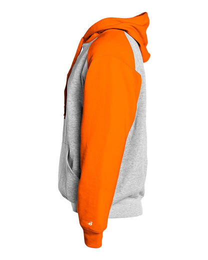 Badger Youth Sport Athletic Fleece Hooded Sweatshirt 2449 #color_Oxford/ Burnt Orange