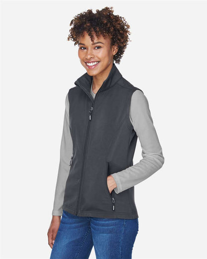 CORE365 Women's Cruise Two-Layer Fleece Bonded Soft Shell Vest CE701W #colormdl_Carbon