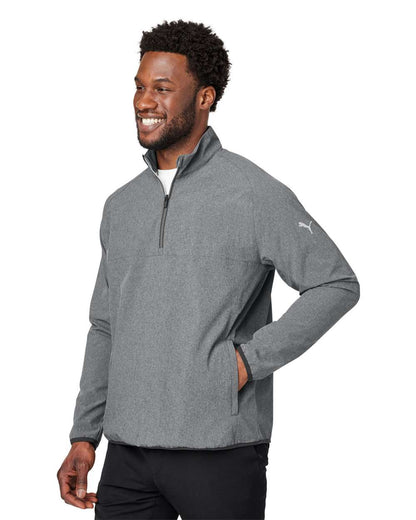 Puma Golf Men's Coastal Woven Quarter-Zip Pullover 538931 #colormdl_Puma Black Heather