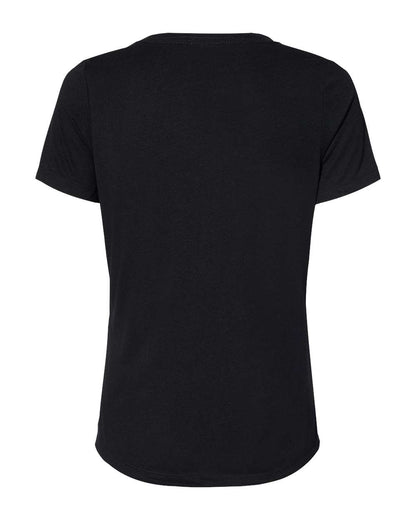 BELLA + CANVAS Women's Relaxed Triblend Short Sleeve V-Neck Tee 6415 #color_Solid Black Triblend