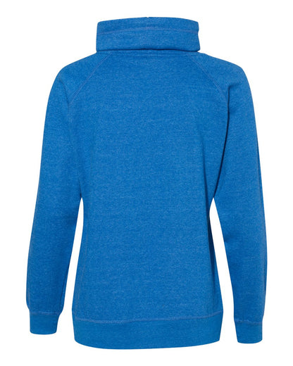 J. America Women’s Relay Cowl Neck Sweatshirt 8653 #color_Royal