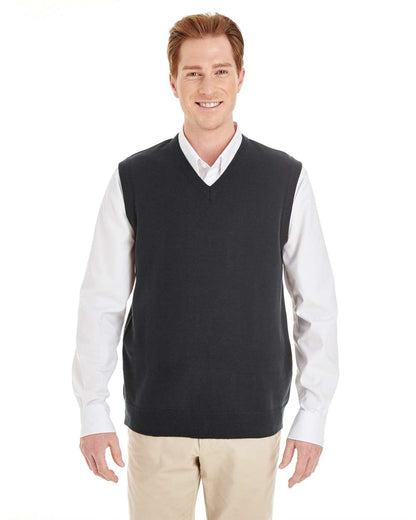 Harriton Men's Pilbloc™ V-Neck Sweater Vest M415 #colormdl_Black