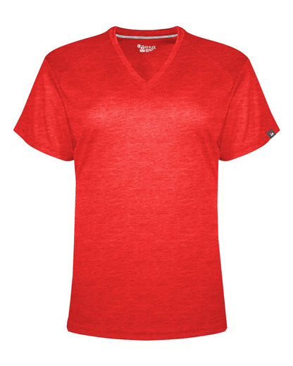 Badger FitFlex Women's Performance V-Neck T-Shirt 1002 #color_Red