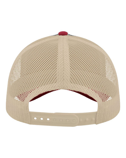 Atlantis Headwear Sustainable Canvas Cap RAPPER #color_Navy/ Burgundy/ Khaki