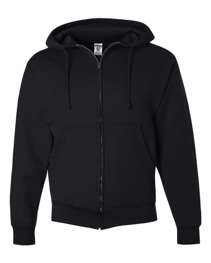 JERZEES Unisex Super Sweats NuBlend® Full-Zip Hooded Sweatshirt 4999MR #color_Black