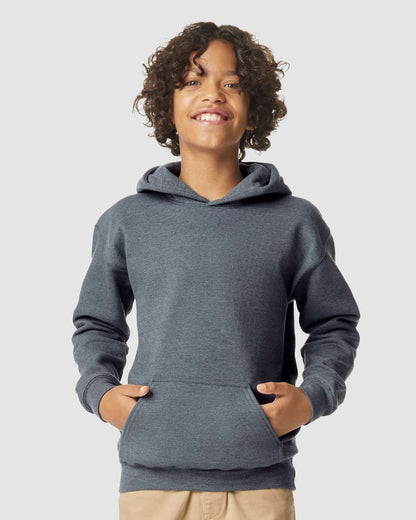 Gildan Softstyle® Youth Midweight Hooded Sweatshirt SF500B #colormdl_Dark Heather