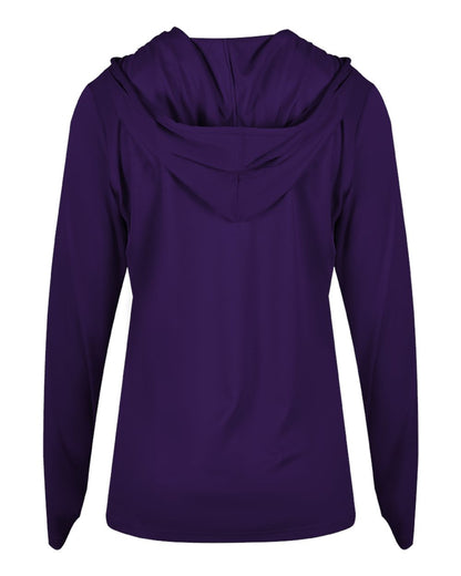 Badger Women's B-Core Long Sleeve Hooded T-Shirt 4165 #color_Purple