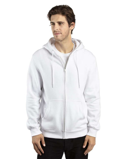 Threadfast Apparel Unisex Fleece Full-Zip Hooded Sweatshirt 320Z #colormdl_White