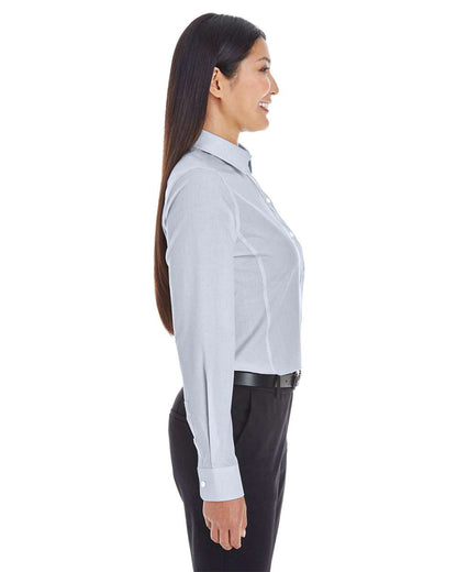 Devon & Jones Women's Crown Collection® Striped Woven Dress Shirt DG534W #colormdl_Navy/ White