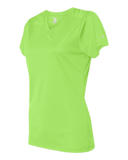 Badger Women’s B-Core V-Neck T-Shirt 4162 #color_Lime